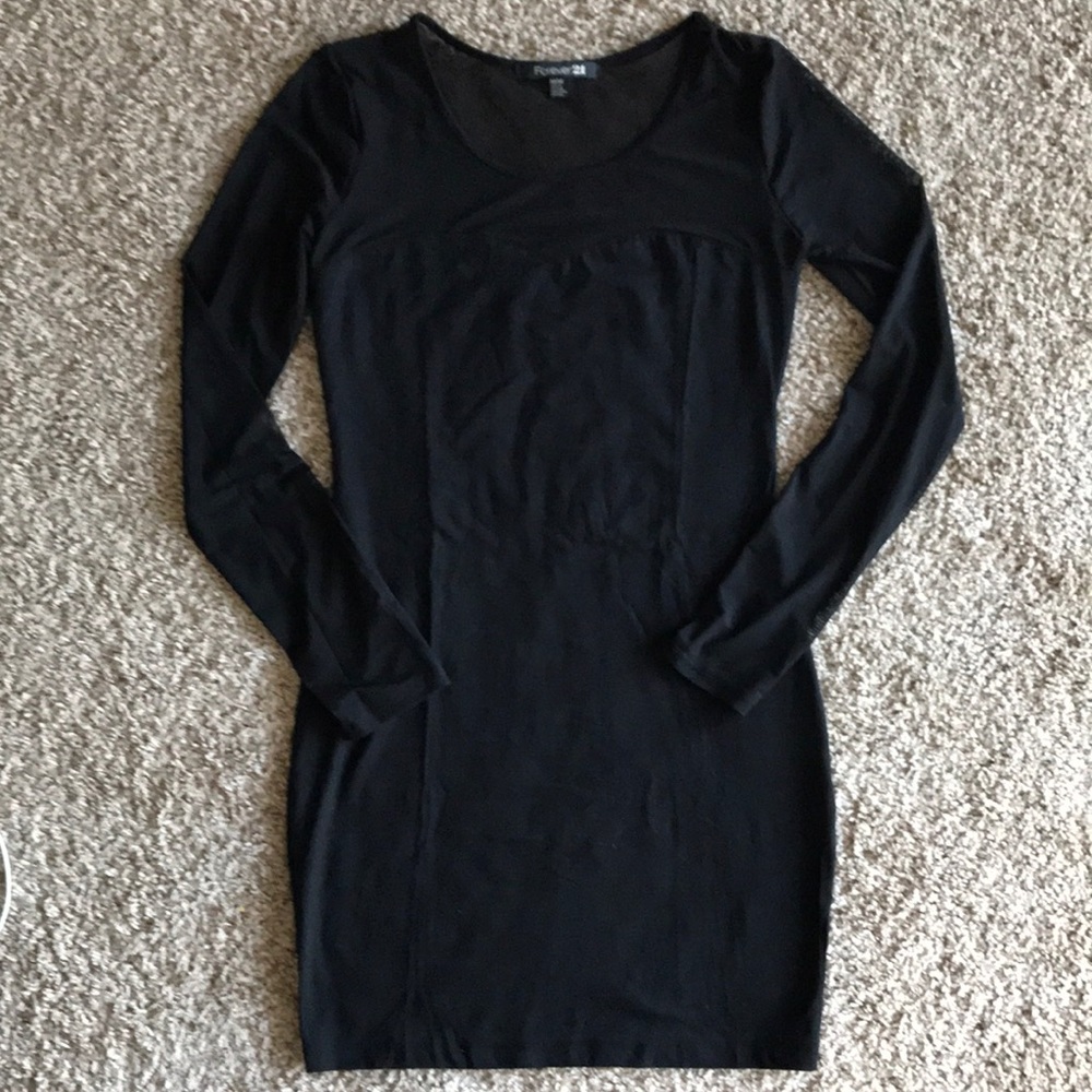 Mesh Black Mini Dress (size m)